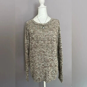 Lou & Grey Multicolored Marled Knit Crewneck Sweater | Size Medium